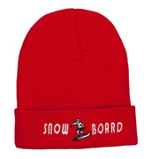 Snowboard Embroidered Long Beanie