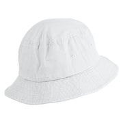 Simple UFO Design Embroidered Unisex Multipurpose Crushable Cotton Twill Bucket Hat - White M
