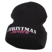 Christmas Sweetie Embroidered Long Beanie