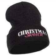 Christmas Sweetie Embroidered Long Beanie