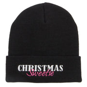 Christmas Sweetie Embroidered Long Beanie