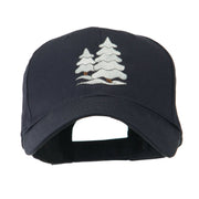 Christmas Trees with Snow Embroidered Cap