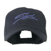 Ski Wording in Cursive Embroidered Cap