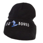 Snowboard Embroidered Long Beanie