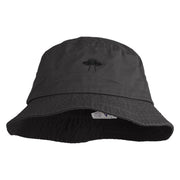 Simple UFO Design Embroidered Unisex Multipurpose Crushable Cotton Twill Bucket Hat - Charcoal M
