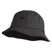 Simple UFO Design Embroidered Unisex Multipurpose Crushable Cotton Twill Bucket Hat - Charcoal M