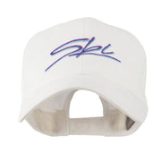 Ski Wording in Cursive Embroidered Cap