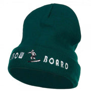 Snowboard Embroidered Long Beanie