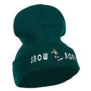 Snowboard Embroidered Long Beanie