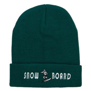 Snowboard Embroidered Long Beanie