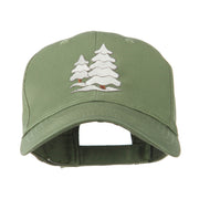 Christmas Trees with Snow Embroidered Cap