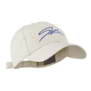 Ski Wording in Cursive Embroidered Cap