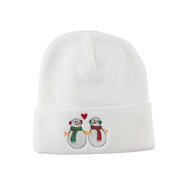 Snowmen with Heart Embroidered Beanie