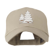 Christmas Trees with Snow Embroidered Cap