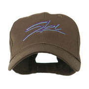 Ski Wording in Cursive Embroidered Cap