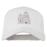 Christmas Trees with Snow Embroidered Cap