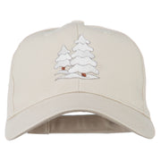 Christmas Trees with Snow Embroidered Cap