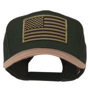 Subdued American Flag Patched Two Tone High Cap