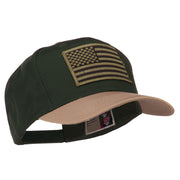 Subdued American Flag Patched Two Tone High Cap