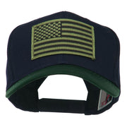 Subdued American Flag Patched Two Tone High Cap