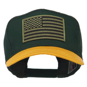 Subdued American Flag Patched Two Tone High Cap