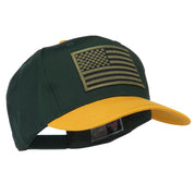 Subdued American Flag Patched Two Tone High Cap