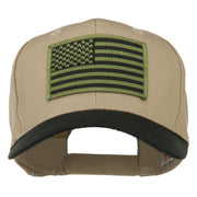 Subdued American Flag Patched Two Tone High Cap