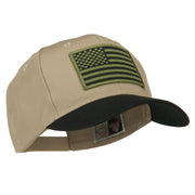 Subdued American Flag Patched Two Tone High Cap