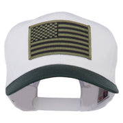 Subdued American Flag Patched Two Tone High Cap