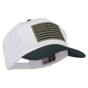 Subdued American Flag Patched Two Tone High Cap