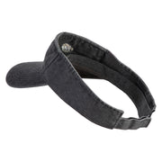 Steampunk Goggles Icon Embroidered Washed Pigment Dyed Cotton Twill Visor - Black OSFM
