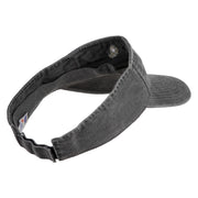 Steampunk Goggles Icon Embroidered Washed Pigment Dyed Cotton Twill Visor - Black OSFM