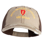 U.S. Army 25th Infantry Division Embroidered Low Profile Special Cotton Mesh Cap - Khaki-Brown OSFM