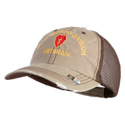 U.S. Army 25th Infantry Division Embroidered Low Profile Special Cotton Mesh Cap - Khaki-Brown OSFM