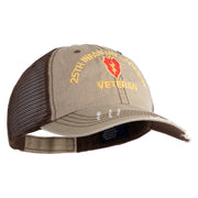 U.S. Army 25th Infantry Division Embroidered Low Profile Special Cotton Mesh Cap - Khaki-Brown OSFM