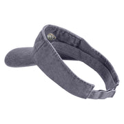 Steampunk Goggles Icon Embroidered Washed Pigment Dyed Cotton Twill Visor - Grey OSFM