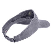 Steampunk Goggles Icon Embroidered Washed Pigment Dyed Cotton Twill Visor - Grey OSFM
