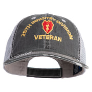 U.S. Army 25th Infantry Division Embroidered Low Profile Special Cotton Mesh Cap - Black OSFM