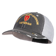 U.S. Army 25th Infantry Division Embroidered Low Profile Special Cotton Mesh Cap - Black OSFM