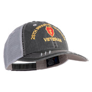 U.S. Army 25th Infantry Division Embroidered Low Profile Special Cotton Mesh Cap - Black OSFM