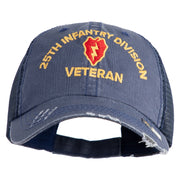 U.S. Army 25th Infantry Division Embroidered Low Profile Special Cotton Mesh Cap - Navy OSFM
