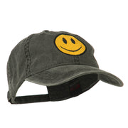 Smile Face Embroidered Washed Cap