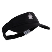 Robot Head Icon Embroidered Pro Style Cotton Twill Washed Visor - Black OSFM