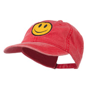 Smile Face Embroidered Washed Cap