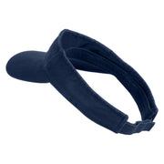 Robot Head Icon Embroidered Pro Style Cotton Twill Washed Visor - Navy OSFM
