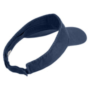 Robot Head Icon Embroidered Pro Style Cotton Twill Washed Visor - Navy OSFM