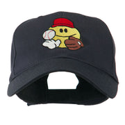 Baseball Smile Glove and Ball Embroidered Cap