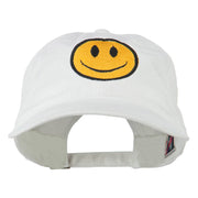 Smile Face Embroidered Washed Cap