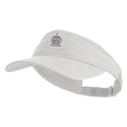 Robot Head Icon Embroidered Pro Style Cotton Twill Washed Visor - White OSFM