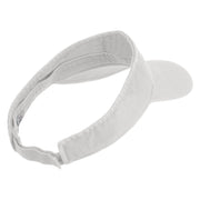 Robot Head Icon Embroidered Pro Style Cotton Twill Washed Visor - White OSFM